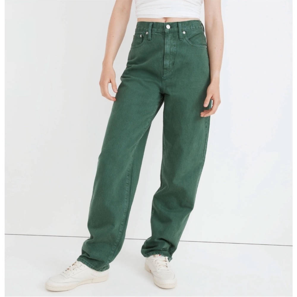 Madewell Green Baggy Straight Jeans